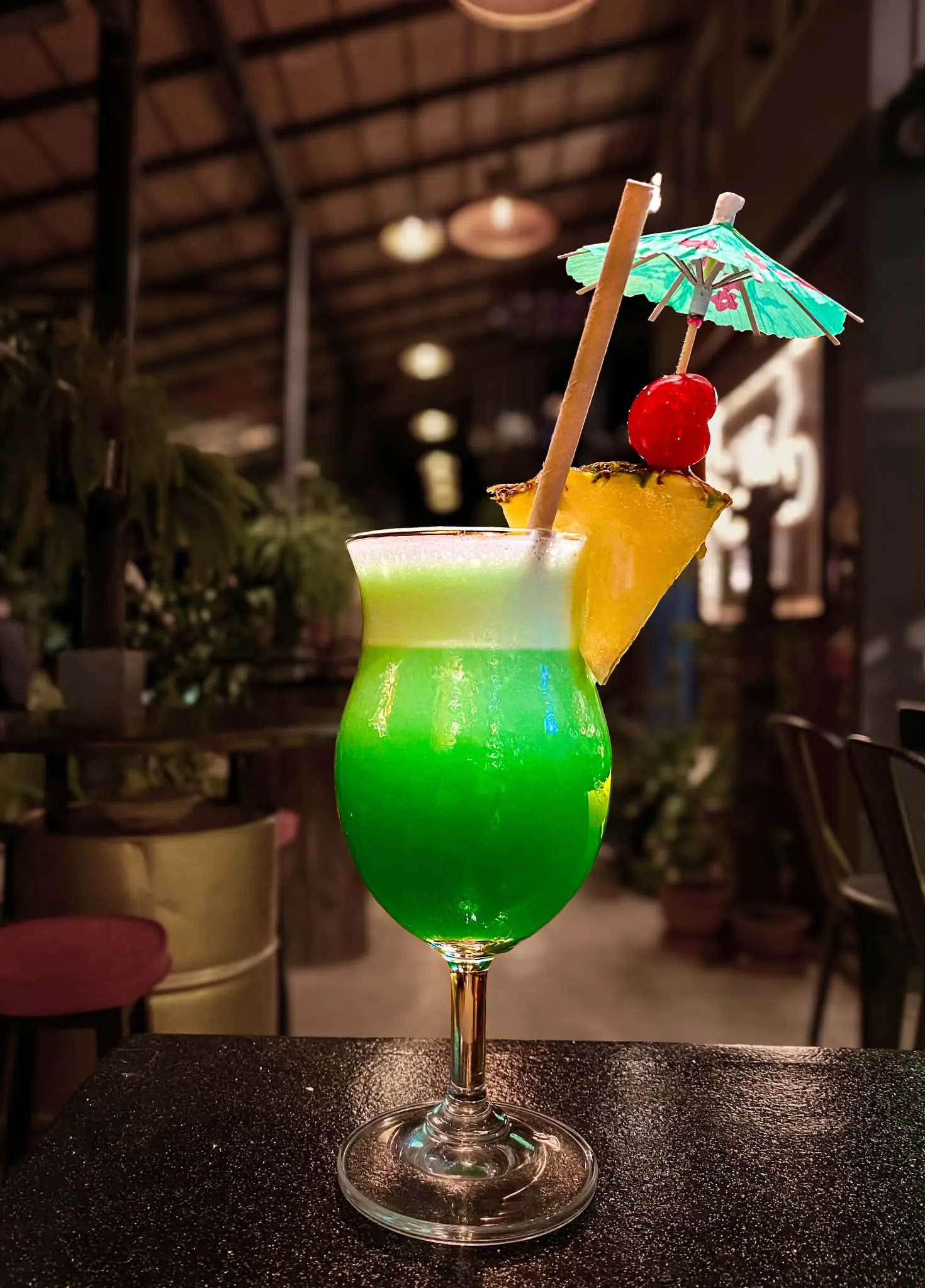 Green pineapple cocktail at The Gold Bar Koh Tao