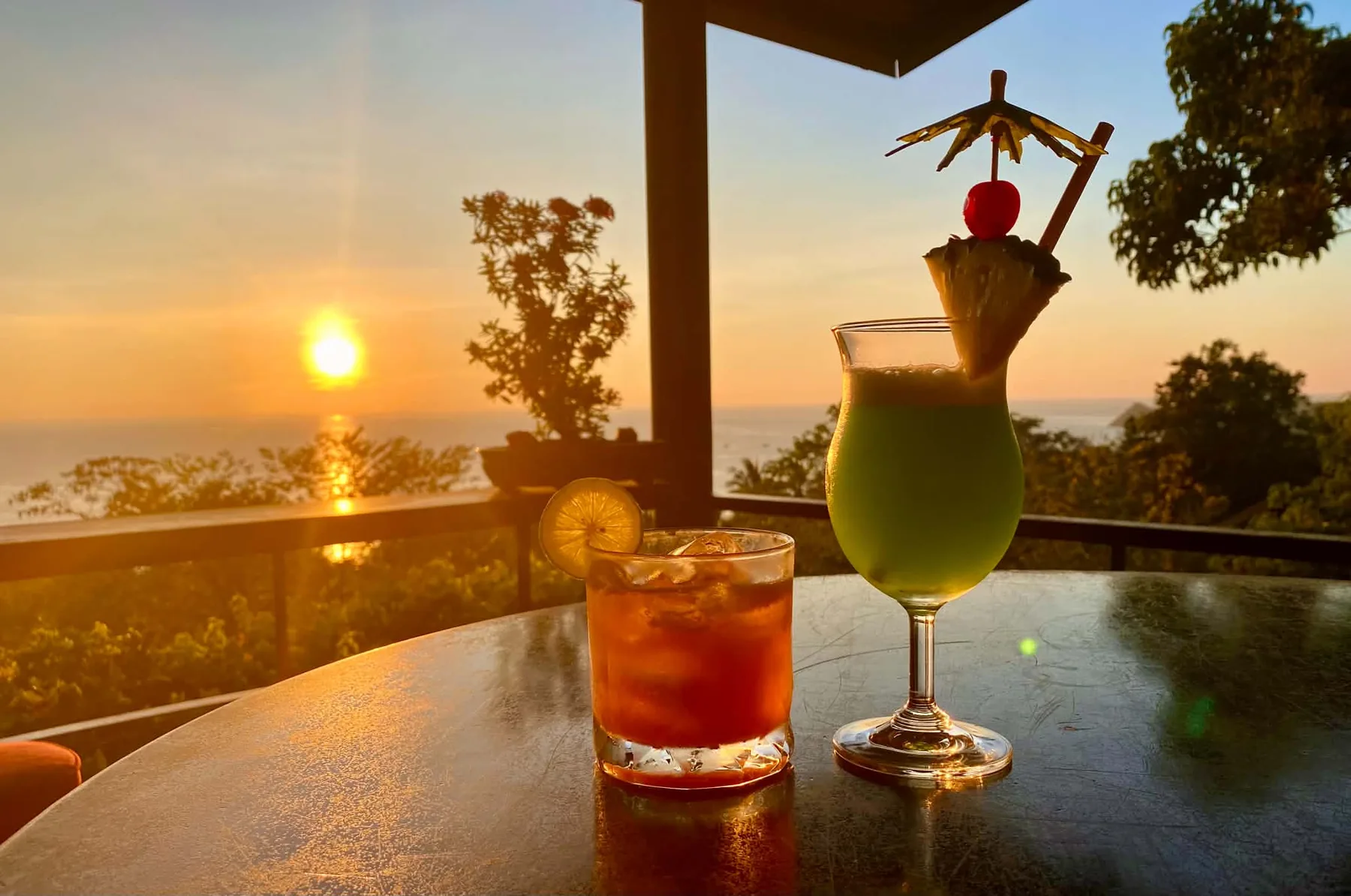 Cocktails overlooking Sairee Beach Koh Tao